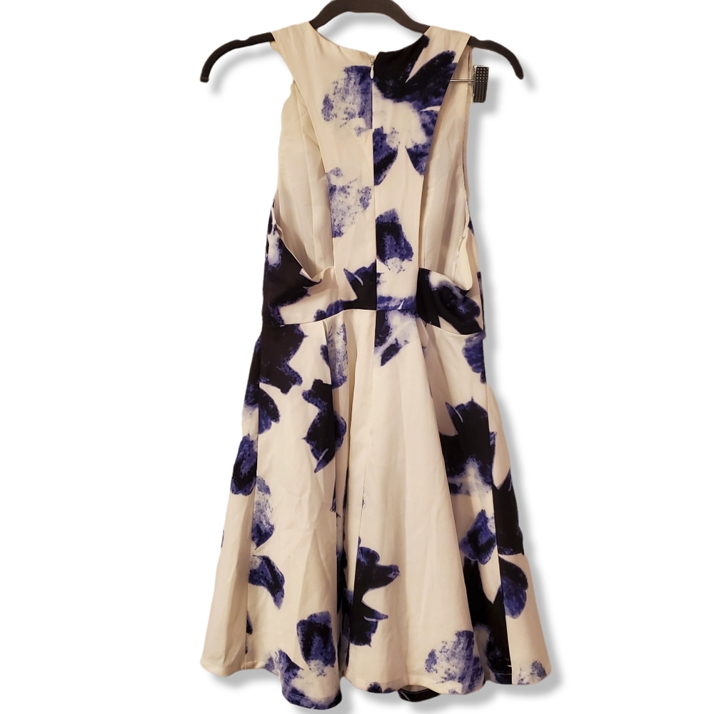 Lulu's Seeing Chic Blue and Ivory Skater Dress - Picture 4 of 8